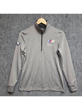 BMW Performance Driving School 1/4 Zip M Series Logo Small S Gray Oobe Hydrovent